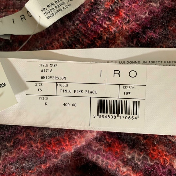 IRO Melange Sweater knitted Pink Mohair Sz XS - Picture 6 of 7